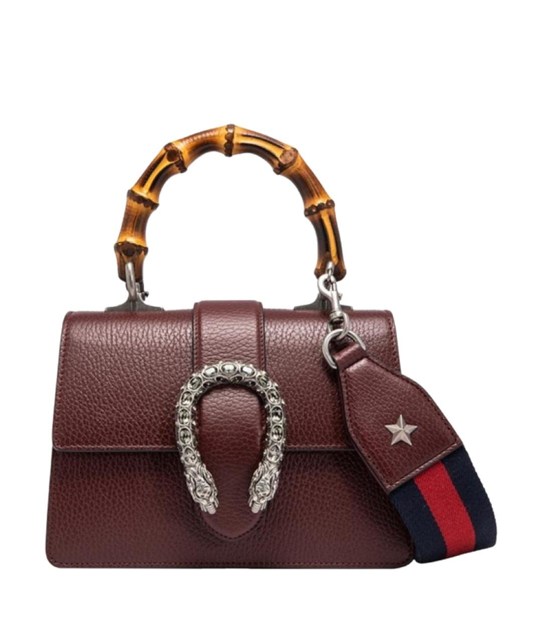 GUCCI Бордовая кожаная сумка через плечо, фото 1