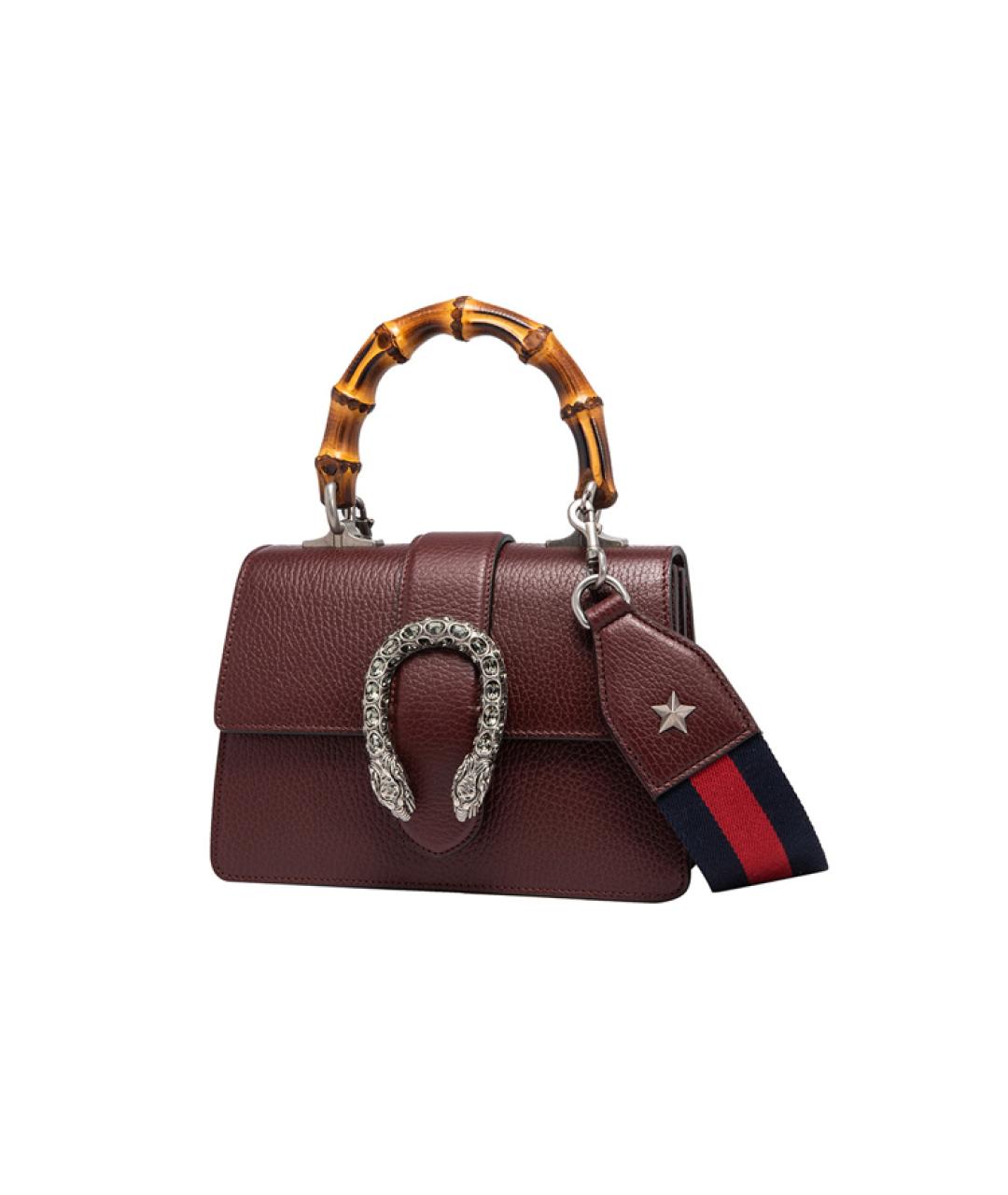 GUCCI Бордовая кожаная сумка через плечо, фото 2