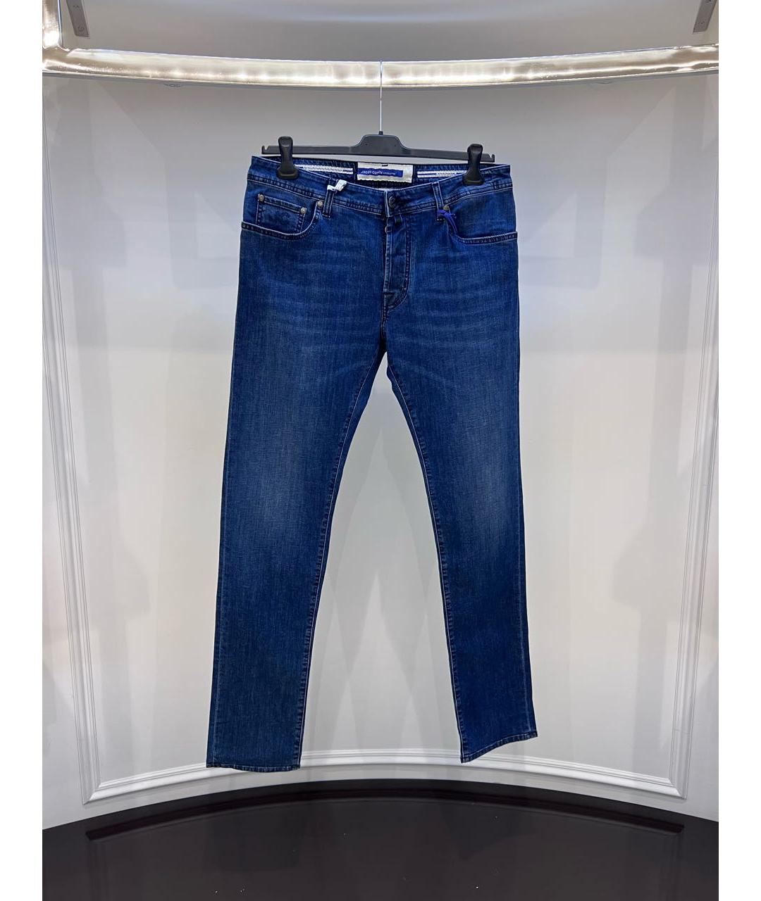 JACOB COHEN Синие хлопковые прямые джинсы, фото 3
