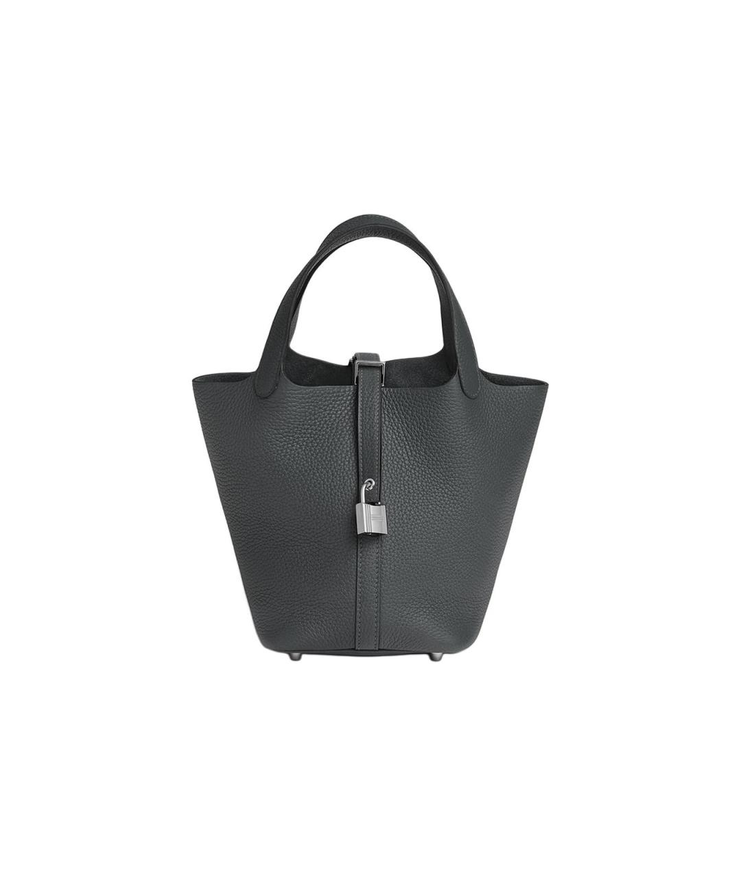 HERMES Серая кожаная сумка через плечо, фото 5