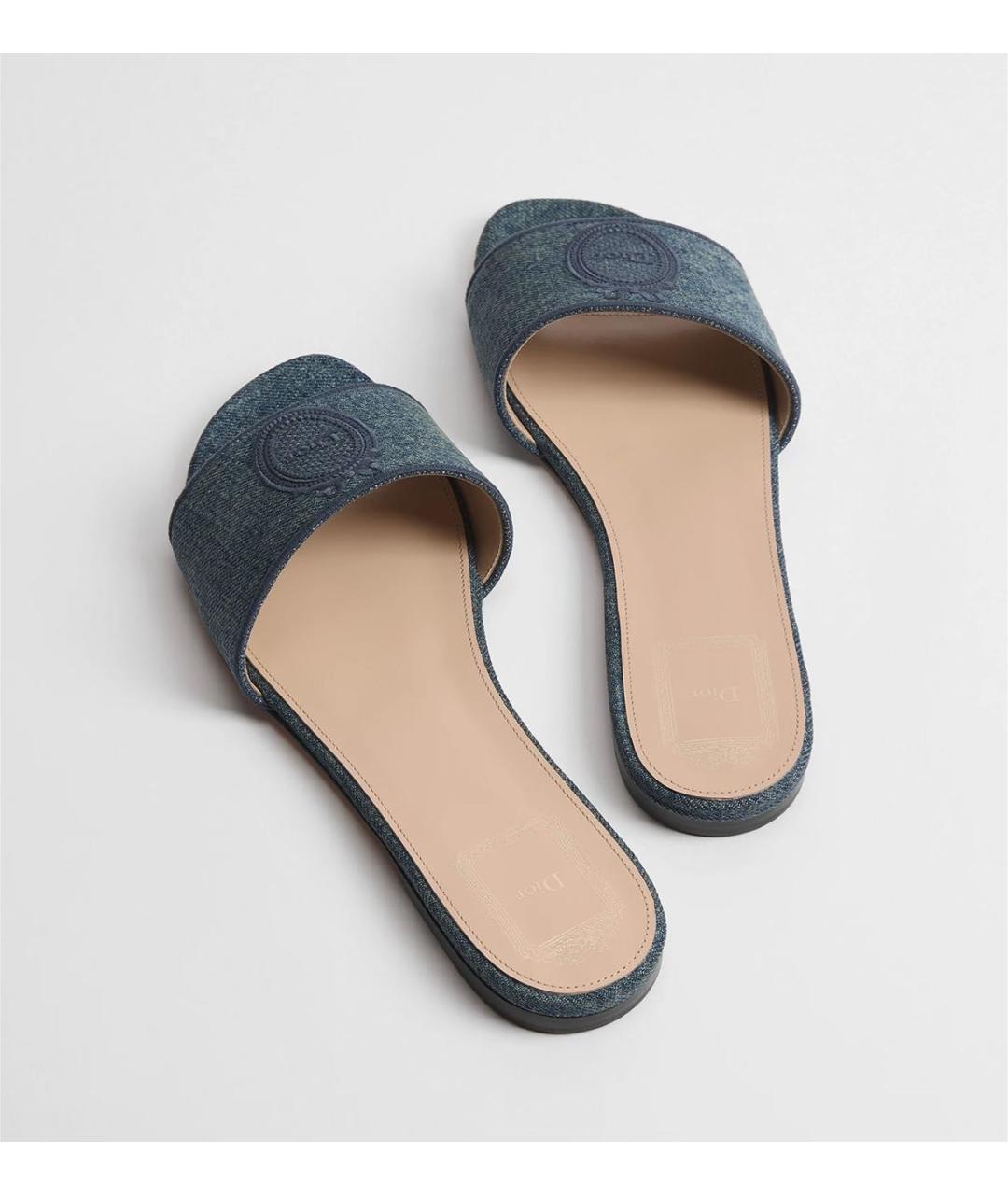 CHRISTIAN DIOR Темно-синие мюли, фото 4