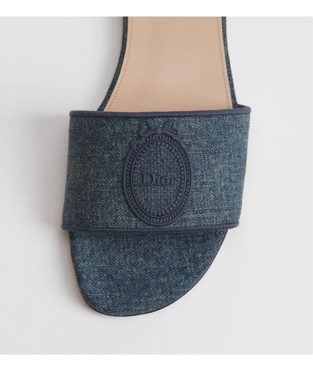 CHRISTIAN DIOR Темно-синие мюли, фото 3