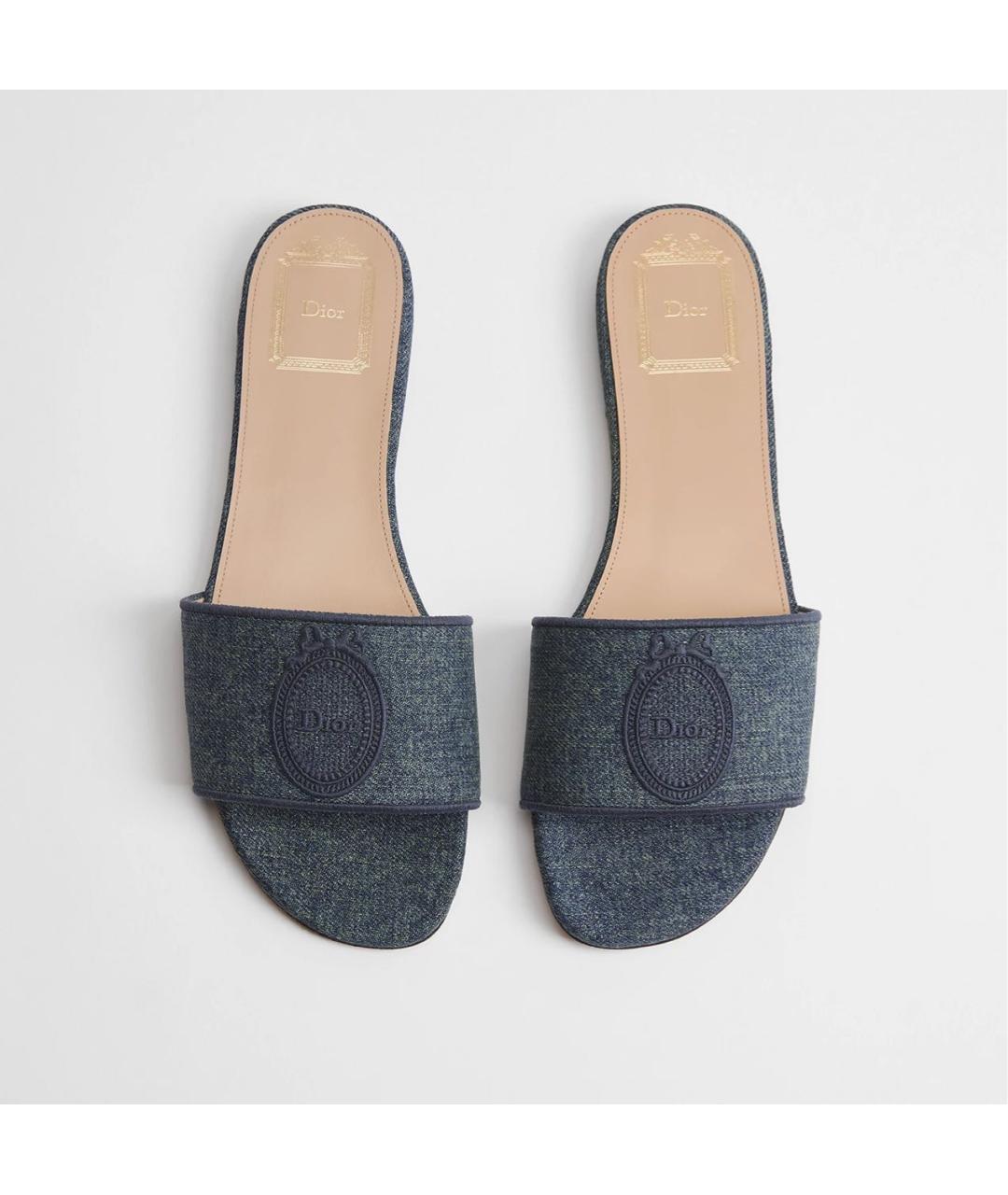 CHRISTIAN DIOR Темно-синие мюли, фото 2