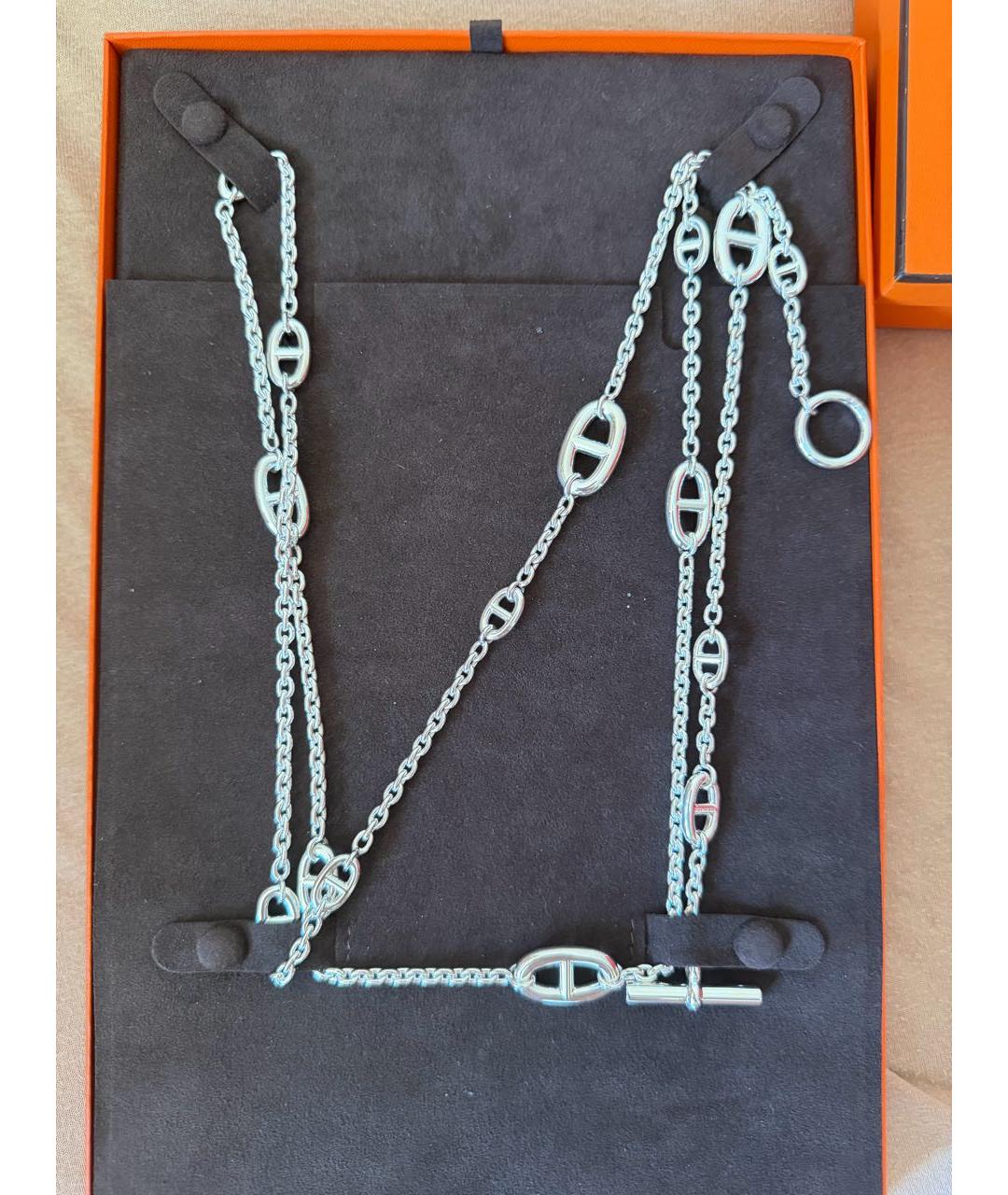HERMES Серебряное серебряное колье, фото 2