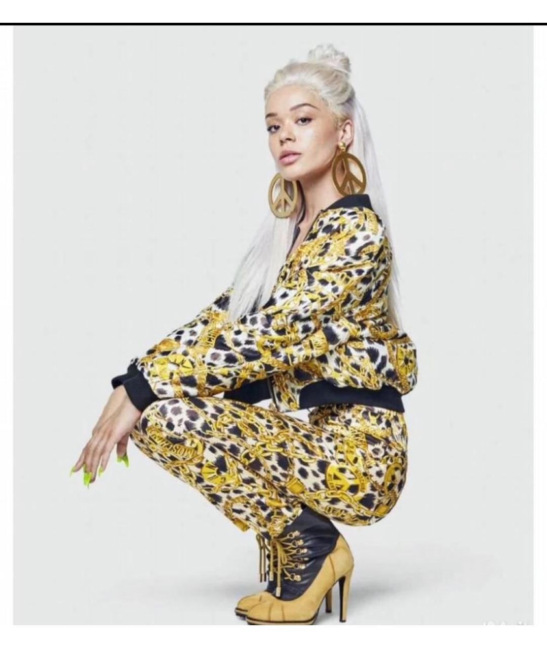 MOSCHINO Желтая синтетическая куртка, фото 5