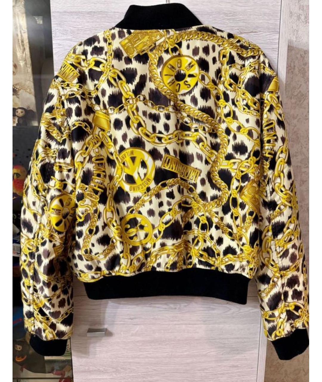 MOSCHINO Желтая синтетическая куртка, фото 2