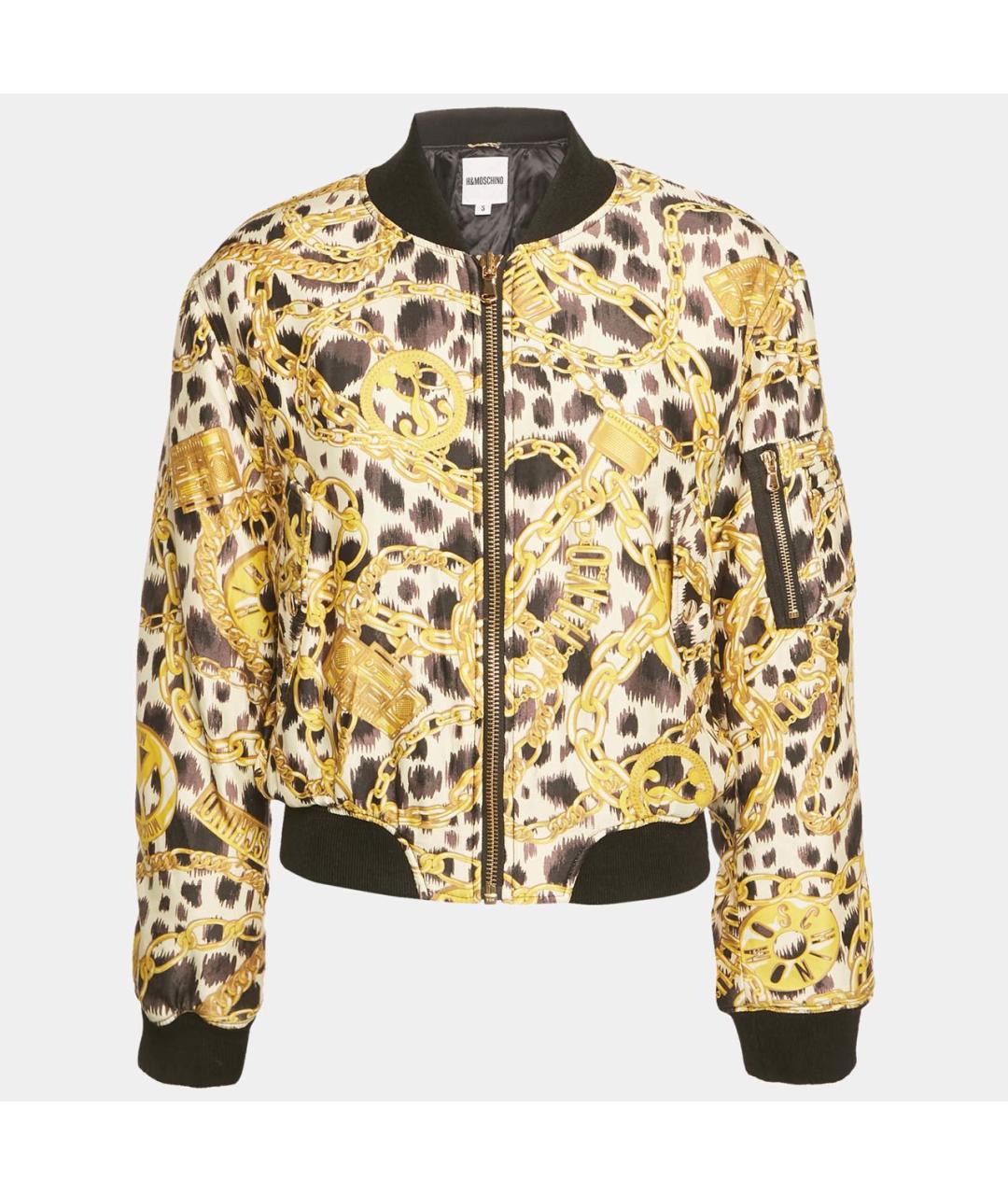 MOSCHINO Желтая синтетическая куртка, фото 8