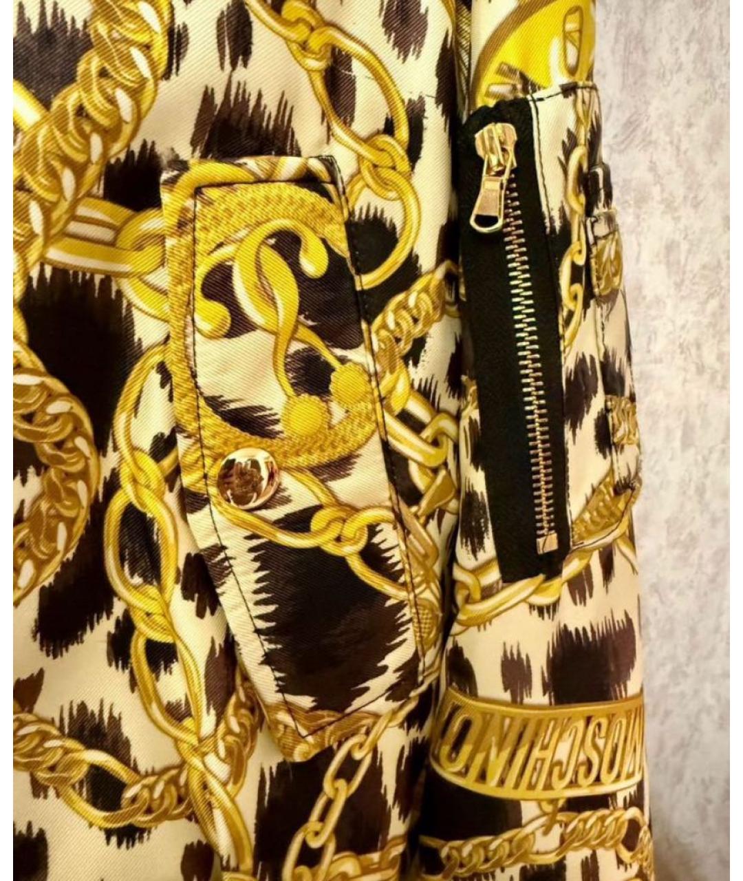 MOSCHINO Желтая синтетическая куртка, фото 4