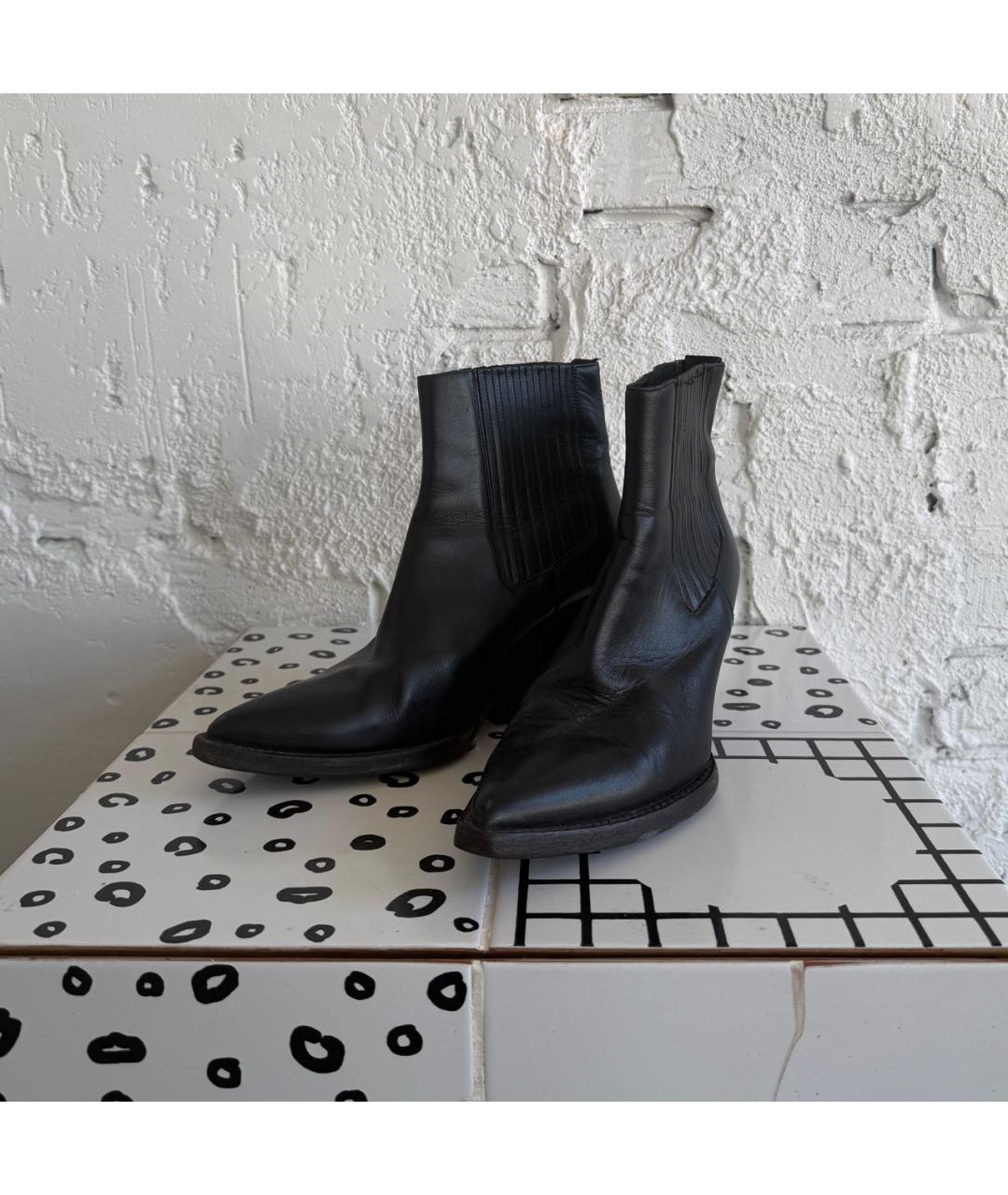 MM6 MAISON MARGIELA Черные кожаные ботильоны, фото 6