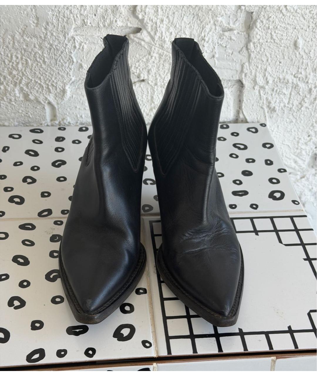 MM6 MAISON MARGIELA Черные кожаные ботильоны, фото 2