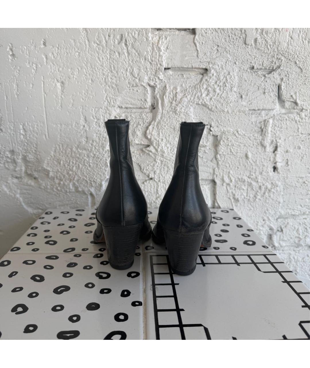 MM6 MAISON MARGIELA Черные кожаные ботильоны, фото 4