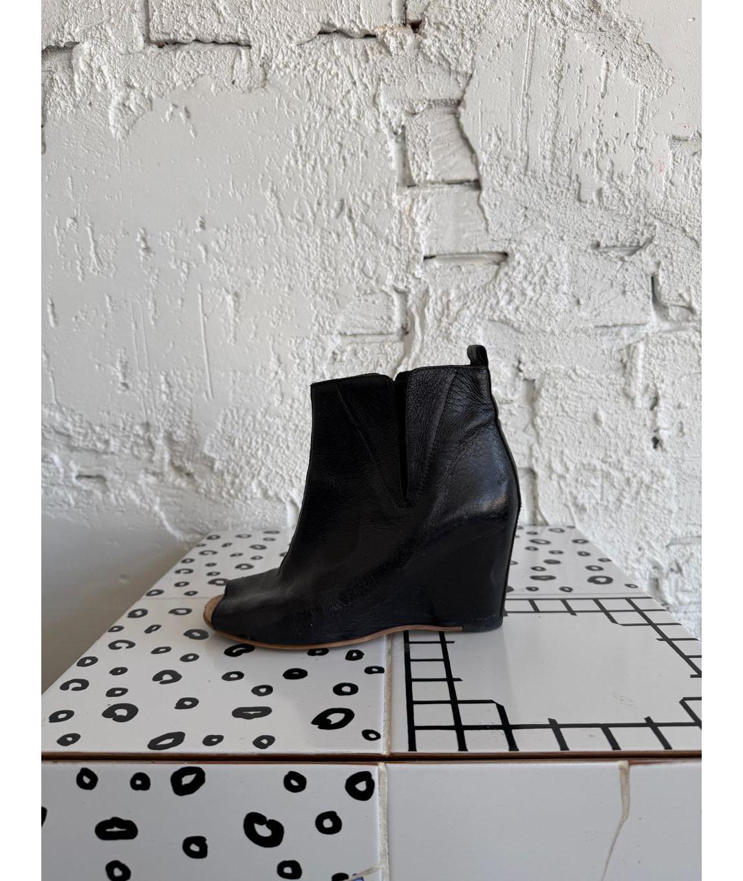 MM6 MAISON MARGIELA Черные кожаные ботильоны, фото 7