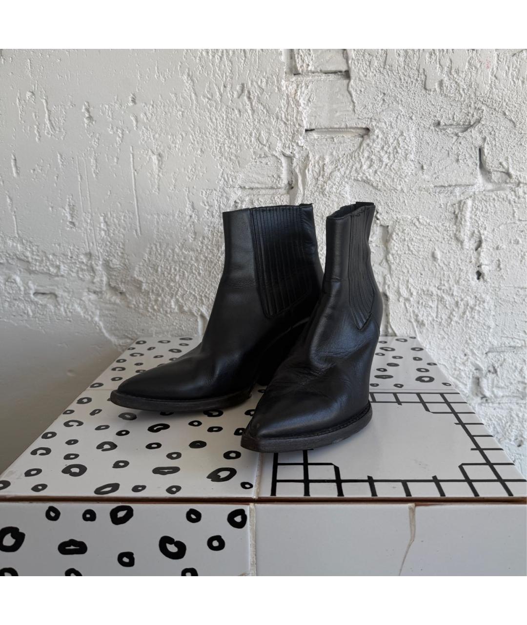 MM6 MAISON MARGIELA Черные кожаные ботильоны, фото 3