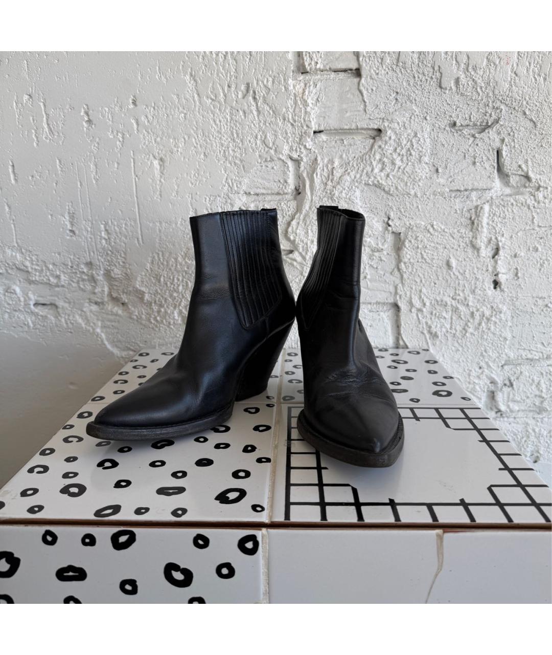 MM6 MAISON MARGIELA Черные кожаные ботильоны, фото 5