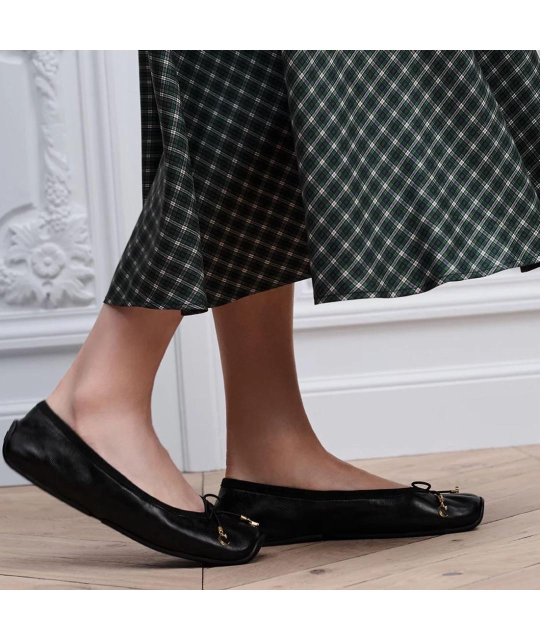 CHRISTIAN DIOR Черные кожаные балетки, фото 2