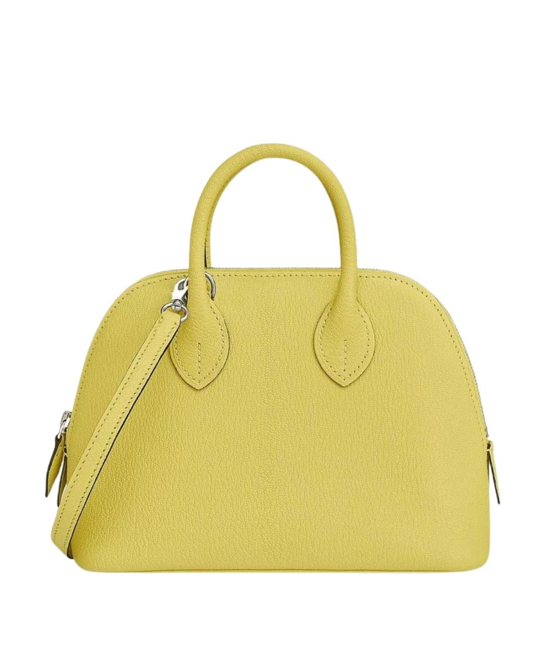 HERMES Желтая кожаная сумка через плечо, фото 1
