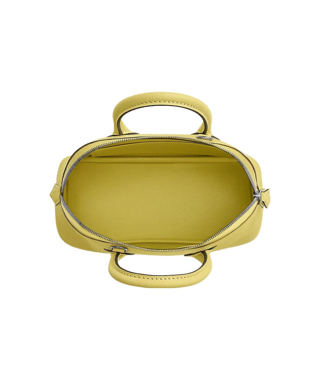 HERMES Желтая кожаная сумка через плечо, фото 4