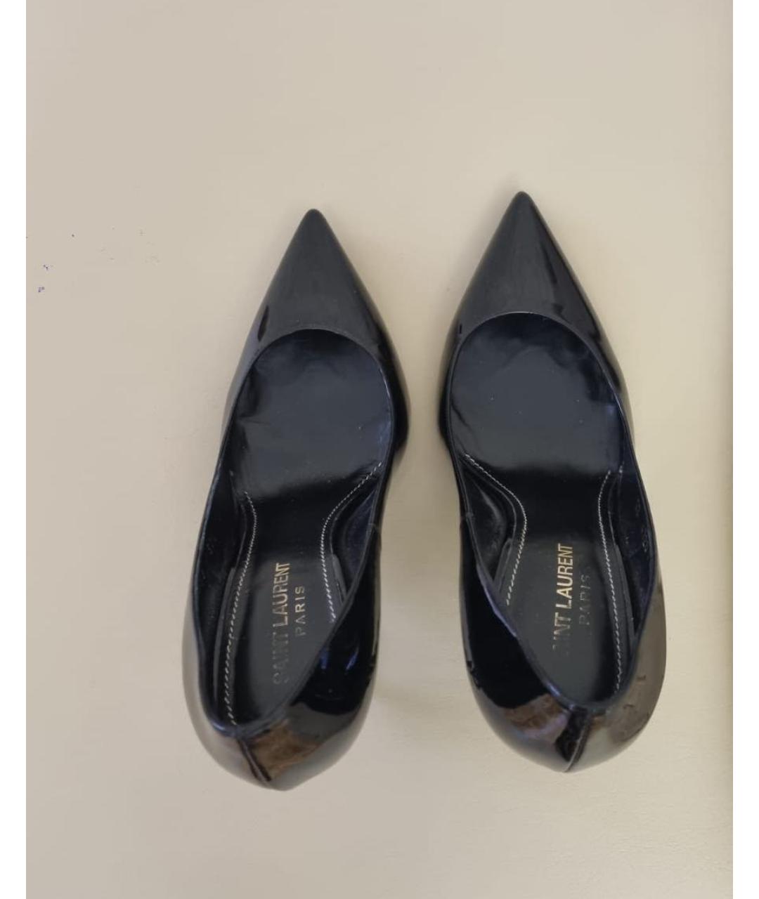 SAINT LAURENT Черные кожаные туфли, фото 3