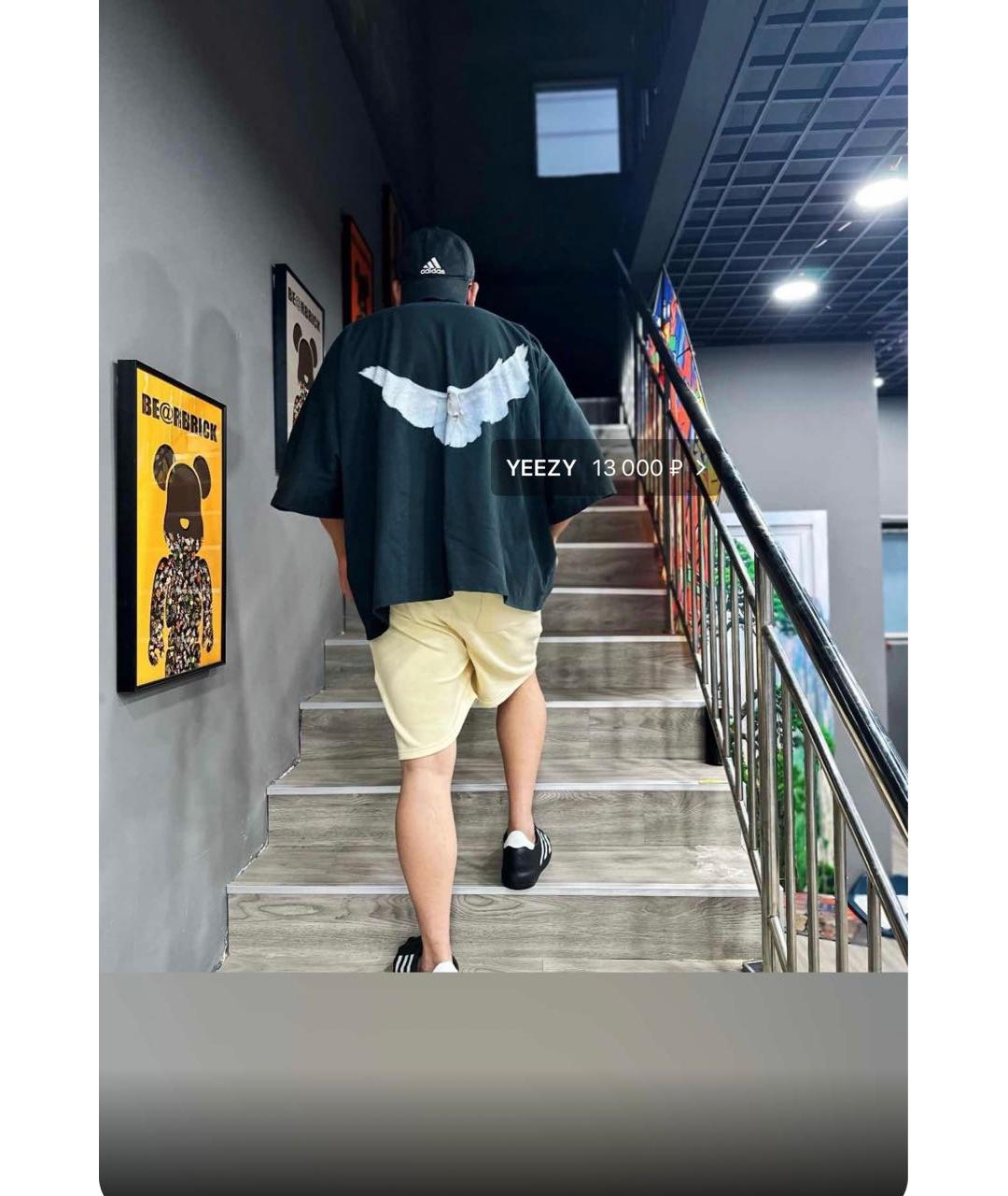 BALENCIAGA Черная хлопковая футболка, фото 4