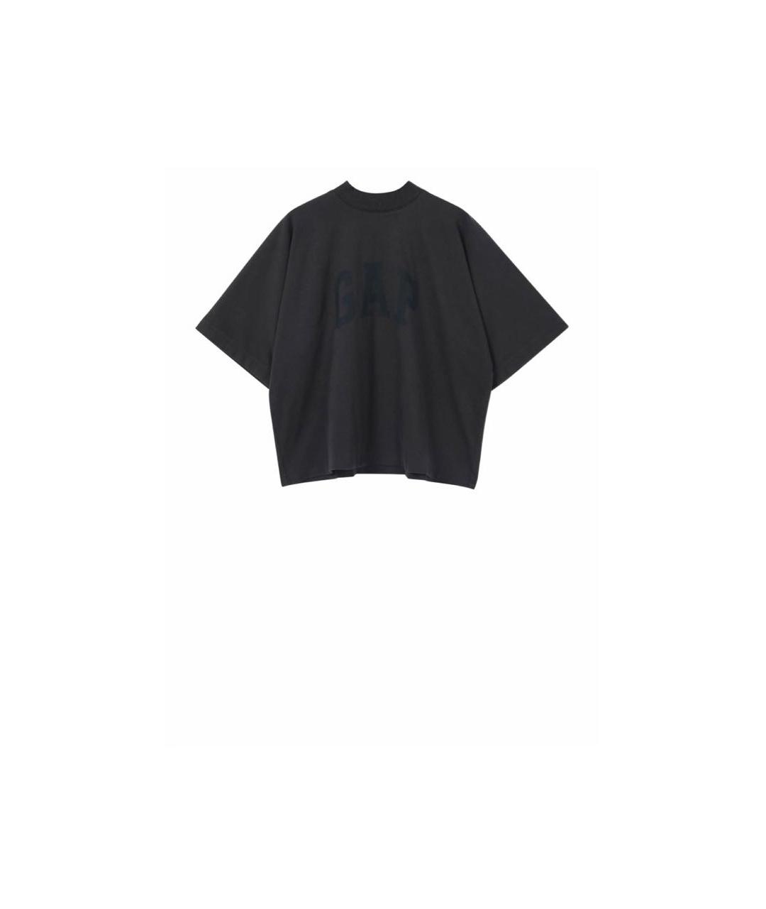 BALENCIAGA Черная хлопковая футболка, фото 2