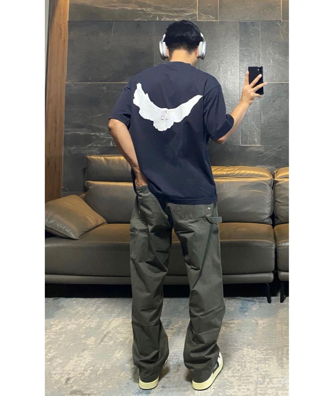 BALENCIAGA Черная хлопковая футболка, фото 5