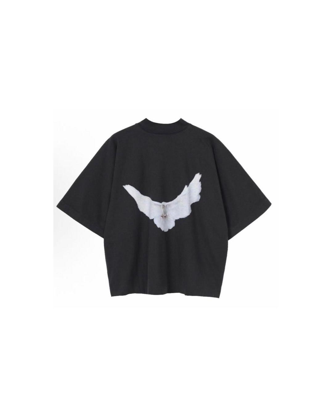 BALENCIAGA Черная хлопковая футболка, фото 6