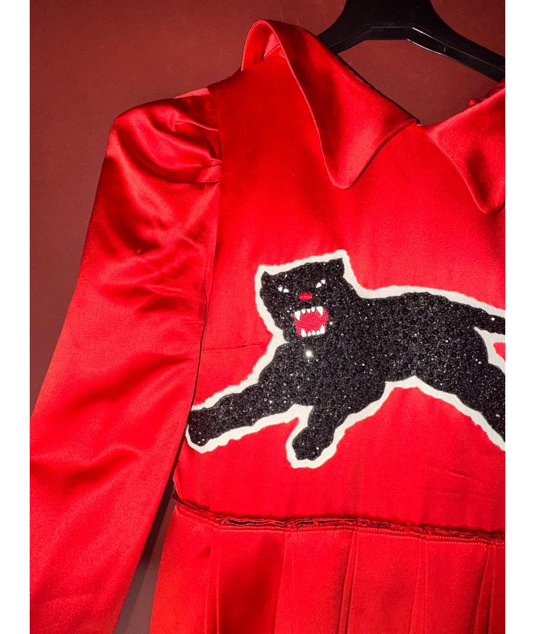 GUCCI Красное шелковое повседневное платье, фото 2