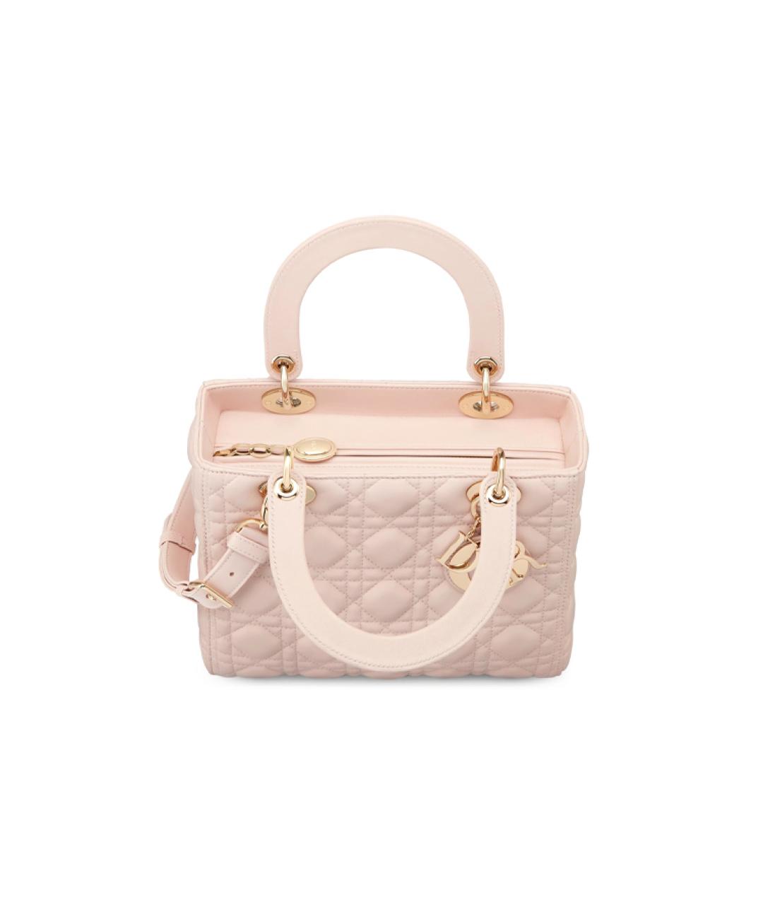 CHRISTIAN DIOR Розовая кожаная сумка через плечо, фото 3