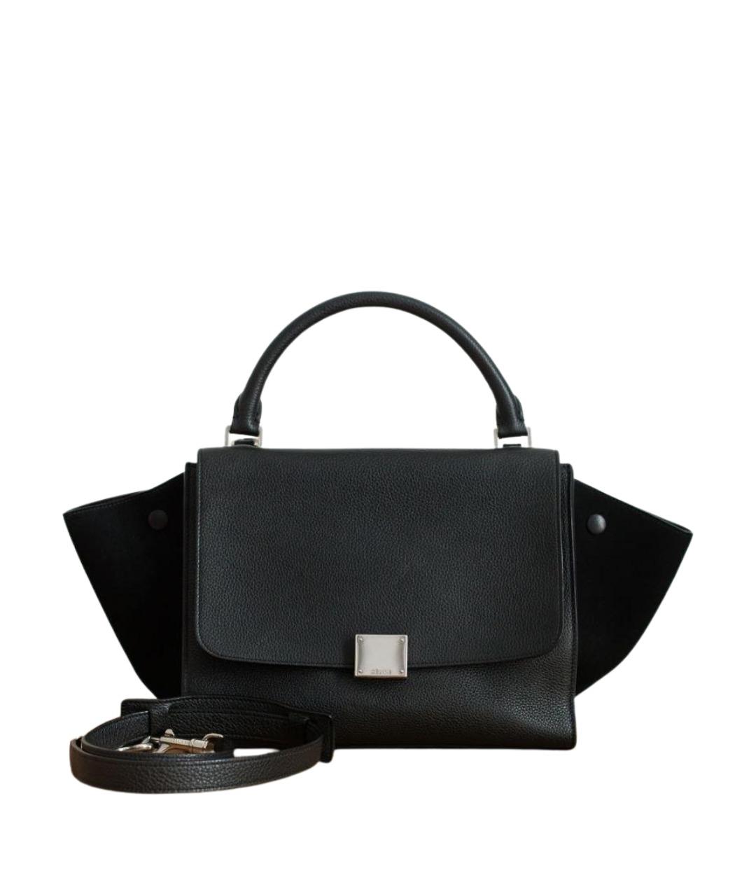 CELINE Черная кожаная сумка с короткими ручками, фото 1