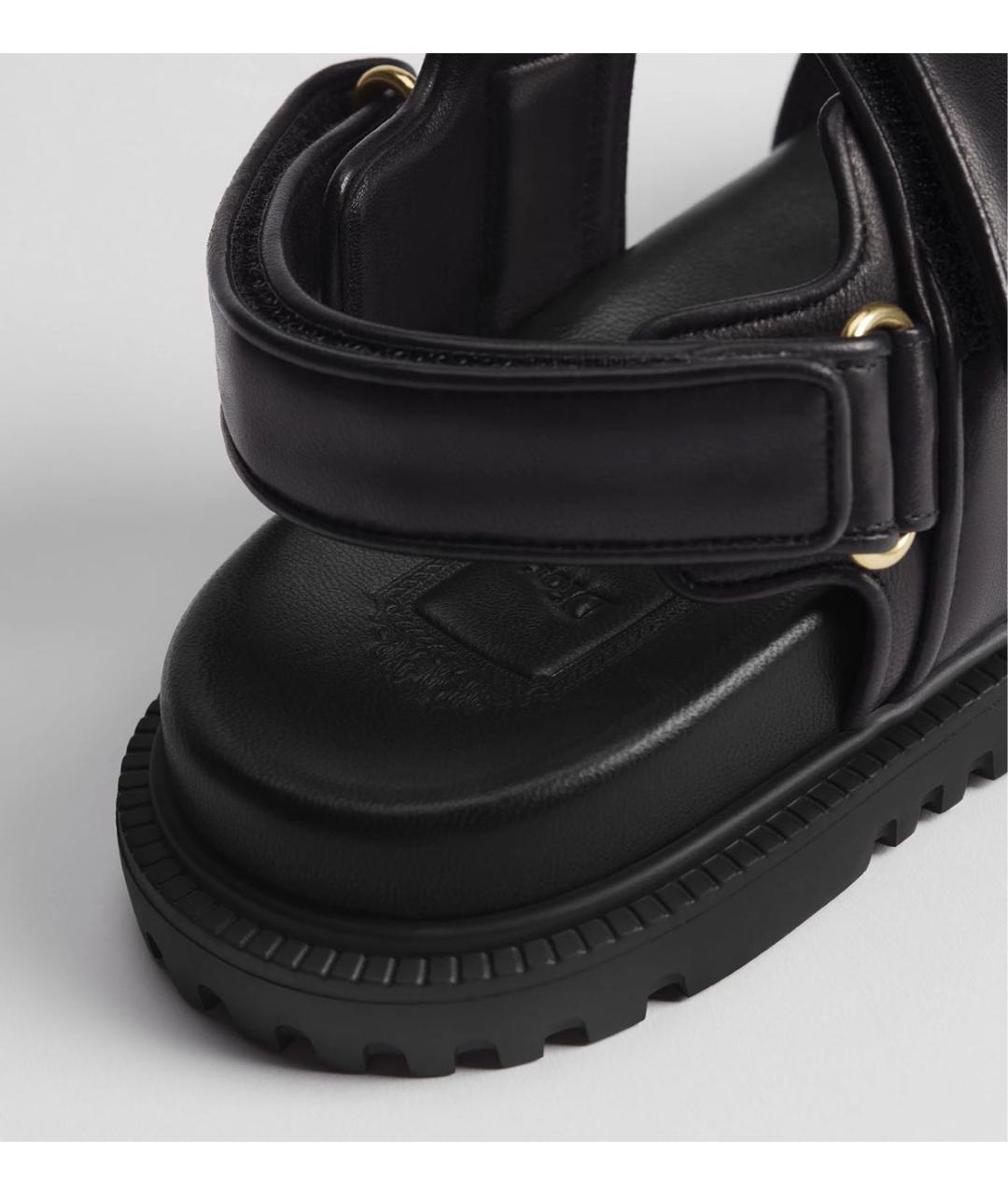 CHRISTIAN DIOR Черные кожаные босоножки, фото 4