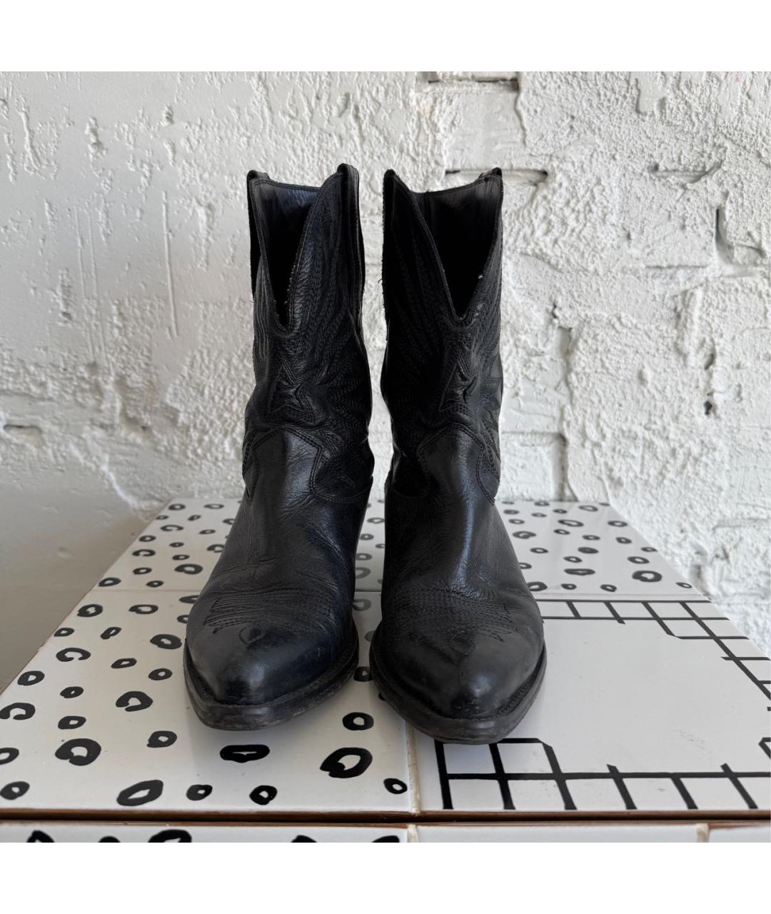 GOLDEN GOOSE DELUXE BRAND Черные кожаные полусапоги, фото 2