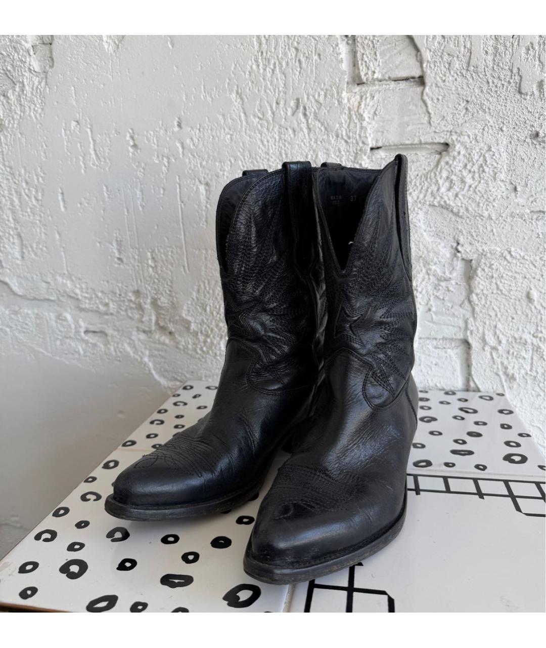 GOLDEN GOOSE DELUXE BRAND Черные кожаные полусапоги, фото 3