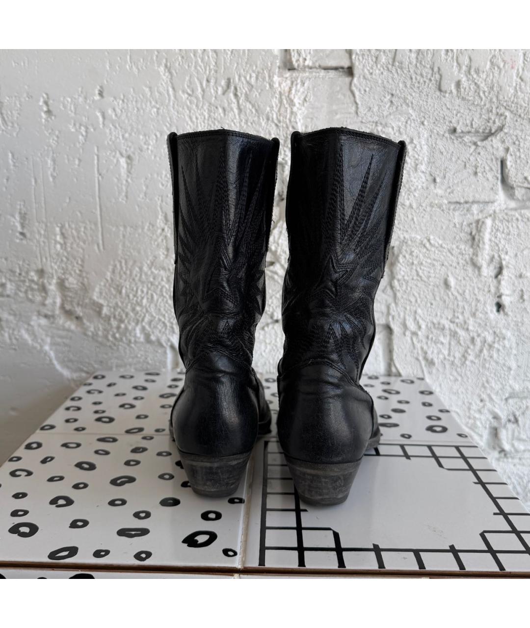 GOLDEN GOOSE DELUXE BRAND Черные кожаные полусапоги, фото 4