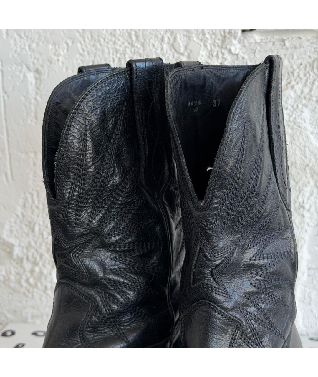 GOLDEN GOOSE DELUXE BRAND Черные кожаные полусапоги, фото 5