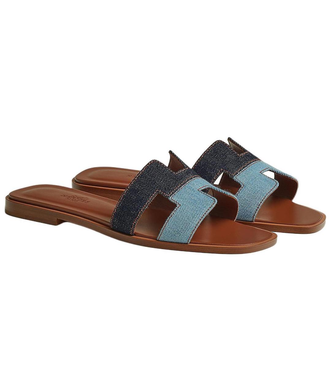 HERMES Синие сандалии, фото 3