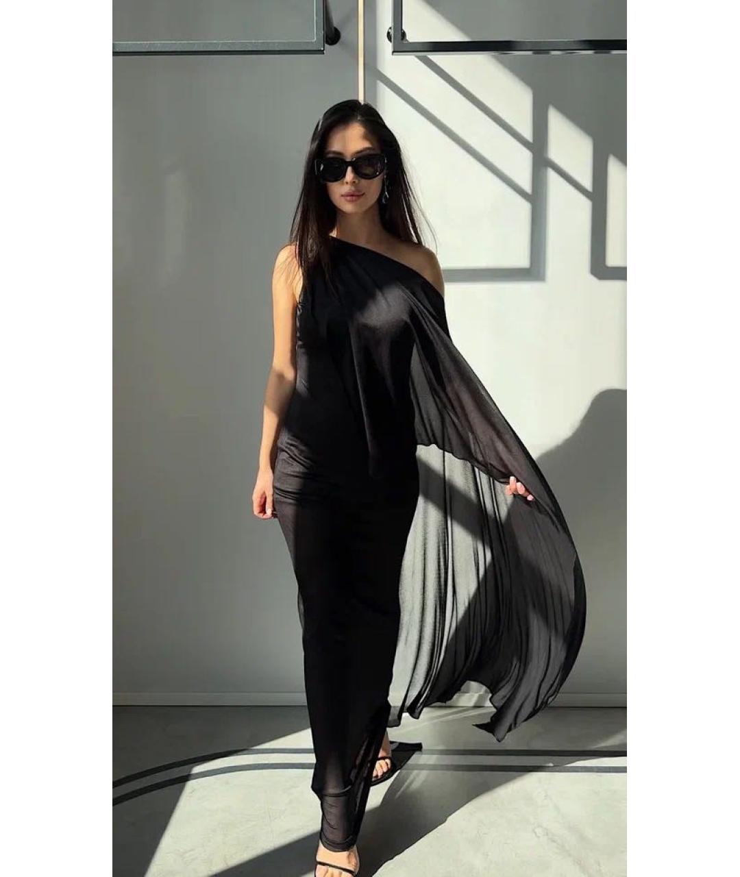 GIUSEPPE DI MORABITO Черное вискозное вечернее платье, фото 2