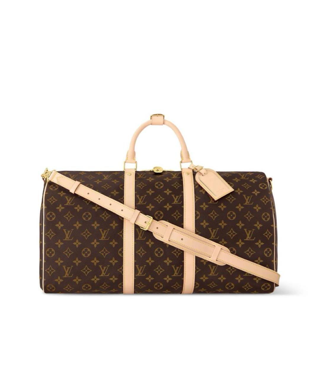 LOUIS VUITTON Коричневая кожаная дорожная/спортивная сумка, фото 6