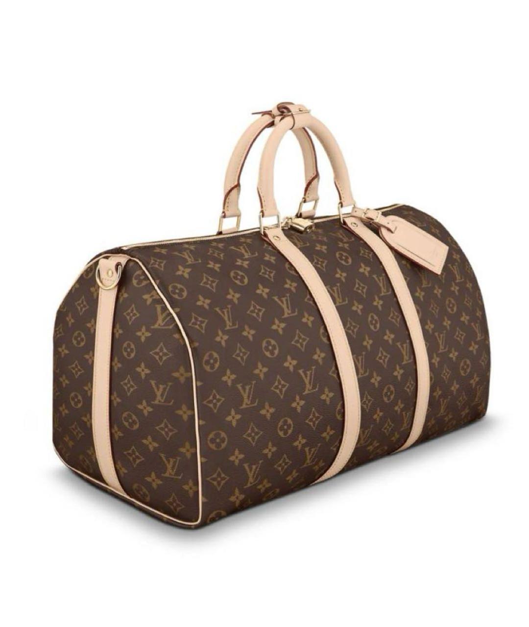 LOUIS VUITTON Коричневая кожаная дорожная/спортивная сумка, фото 3