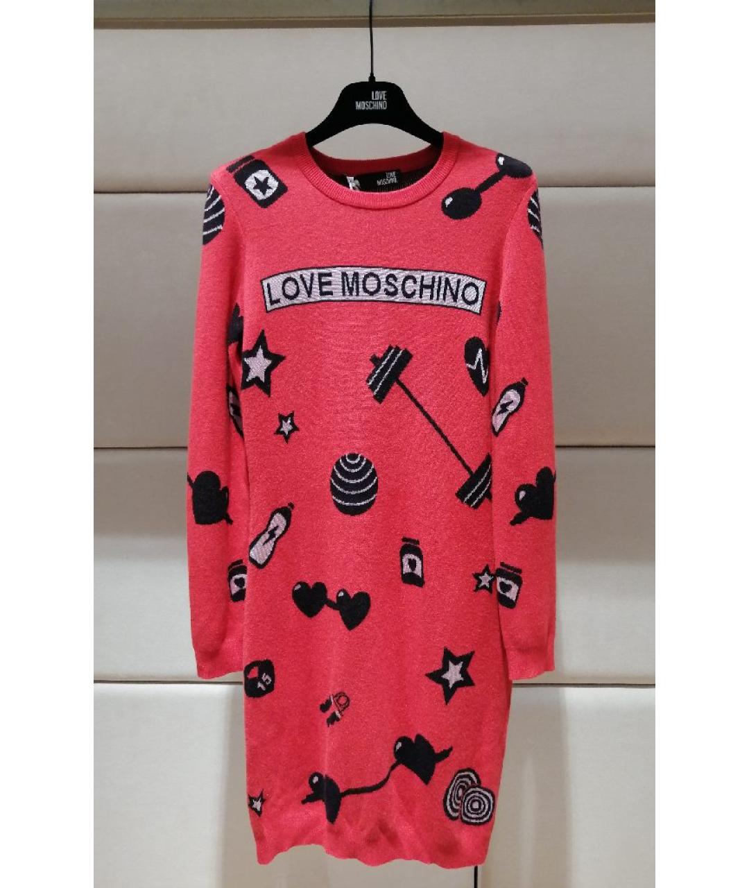 LOVE MOSCHINO Красное повседневное платье, фото 3