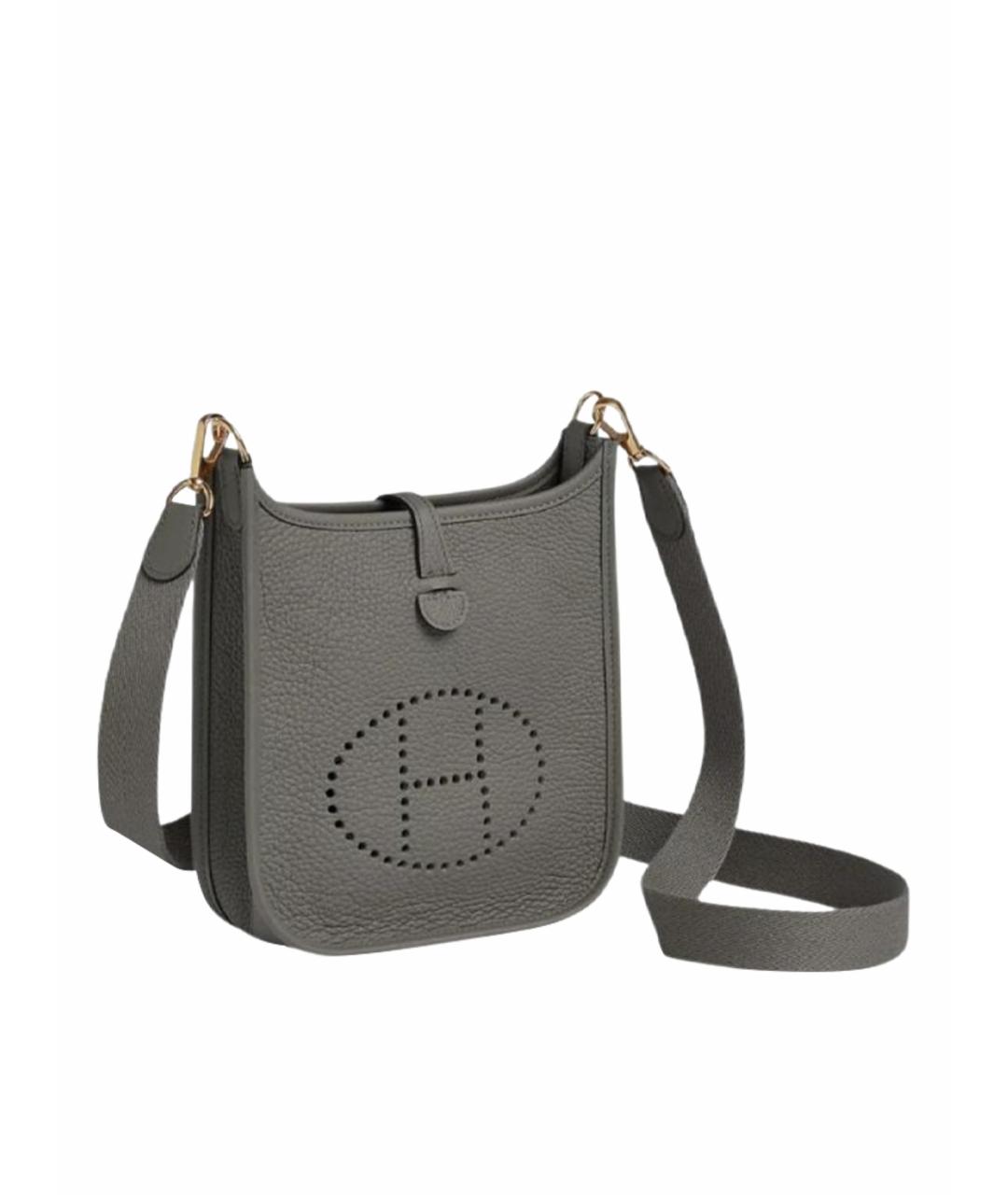 HERMES Серая кожаная сумка через плечо, фото 1