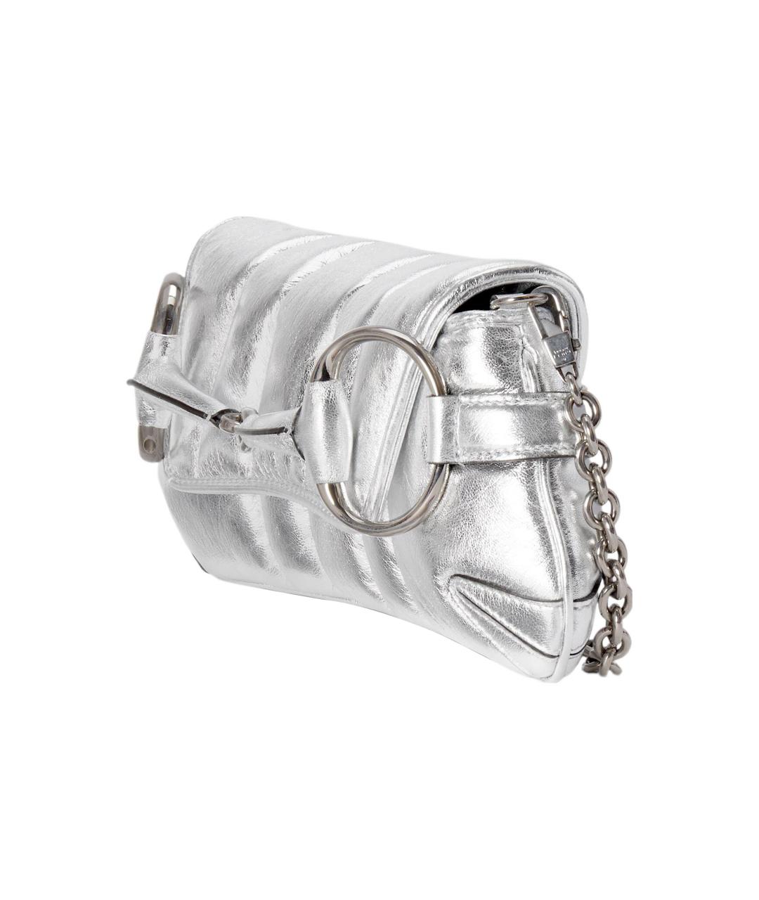 GUCCI Серебряная кожаная сумка через плечо, фото 3