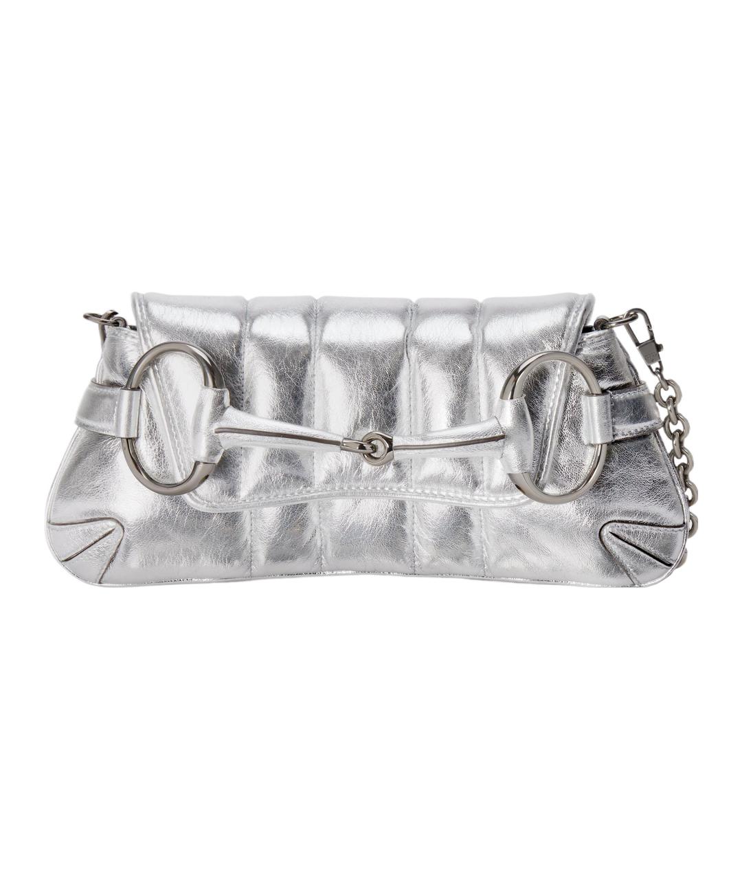 GUCCI Серебряная кожаная сумка через плечо, фото 1
