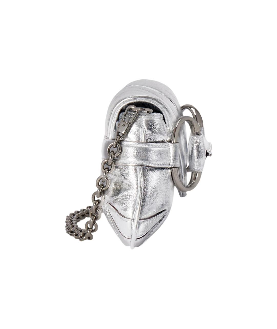 GUCCI Серебряная кожаная сумка через плечо, фото 4