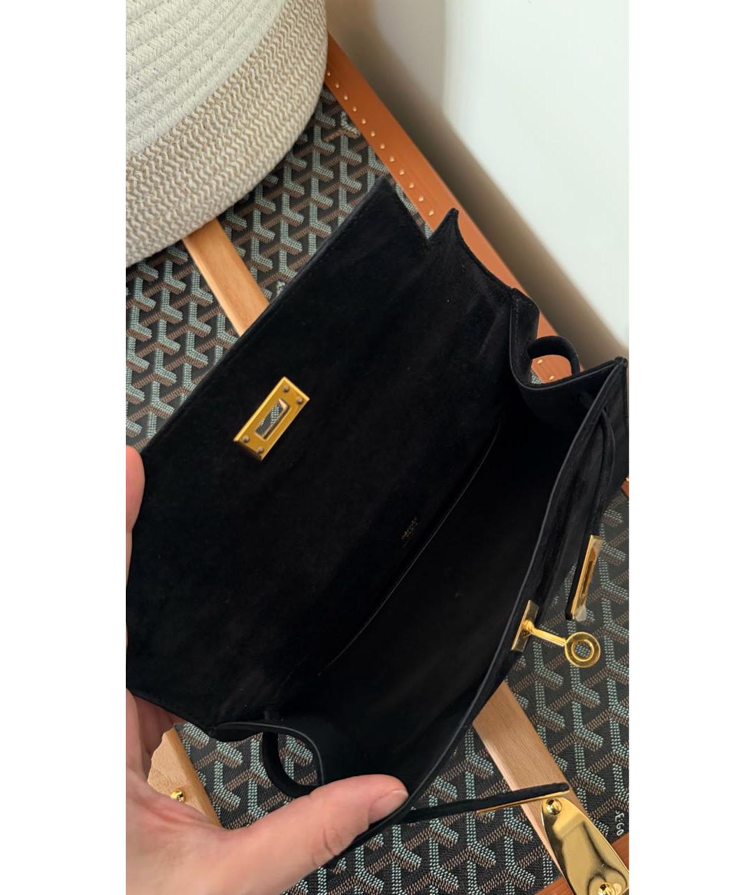 HERMES Черная сумка с короткими ручками, фото 6