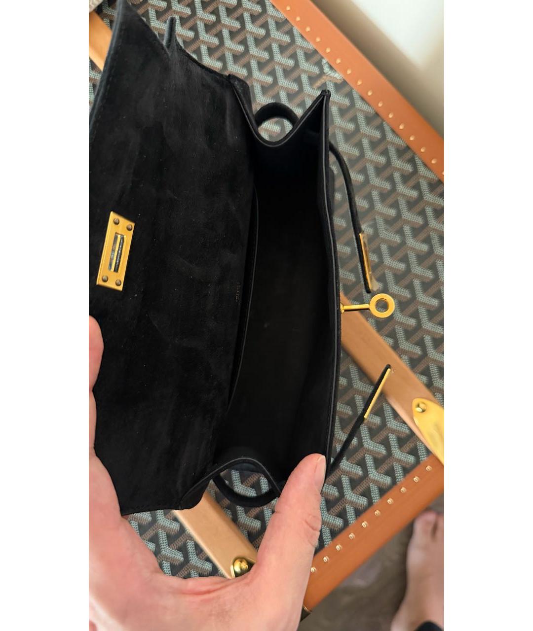 HERMES Черная сумка с короткими ручками, фото 5