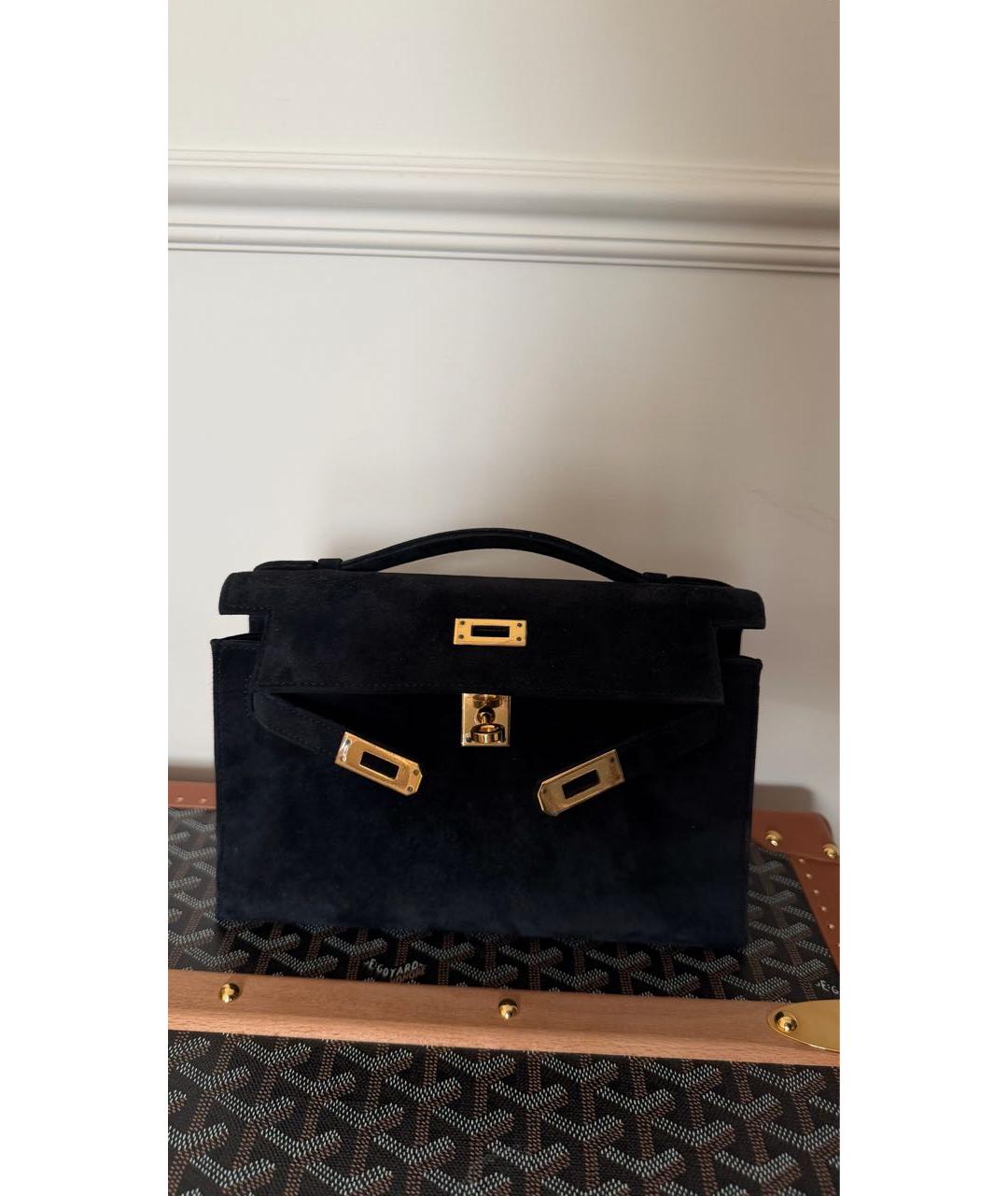 HERMES Черная сумка с короткими ручками, фото 2