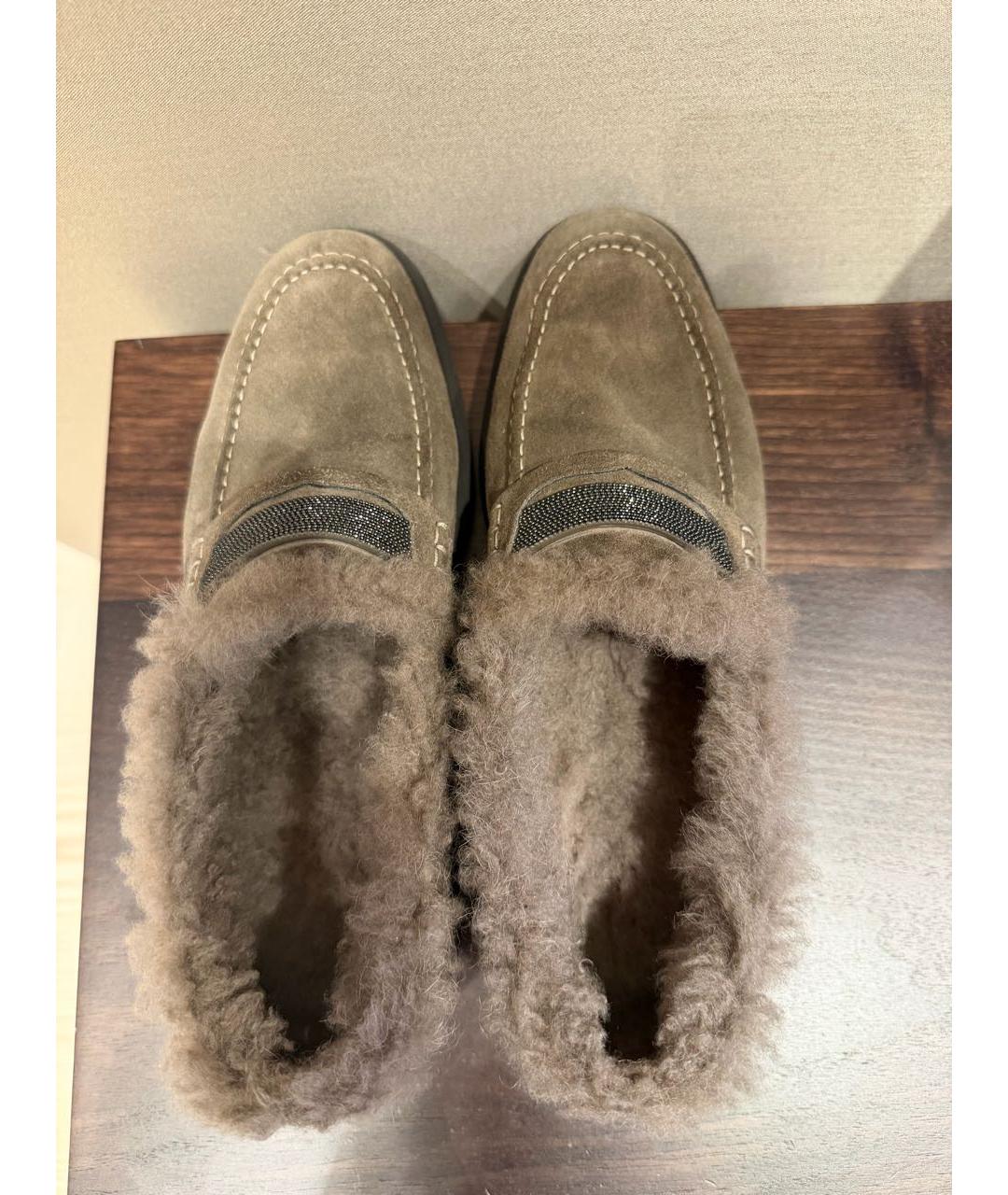 BRUNELLO CUCINELLI Коричневые замшевые лоферы, фото 3