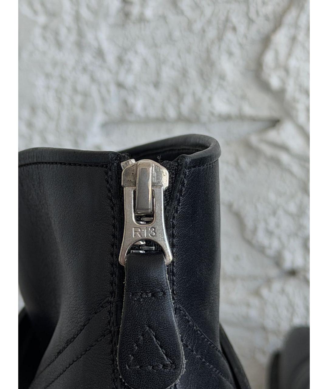 R13 Черные кожаные ботильоны, фото 5