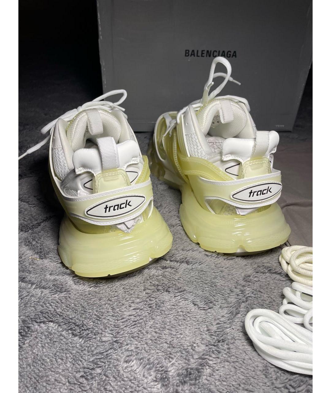 BALENCIAGA Белые низкие кроссовки / кеды из искусственной кожи, фото 3