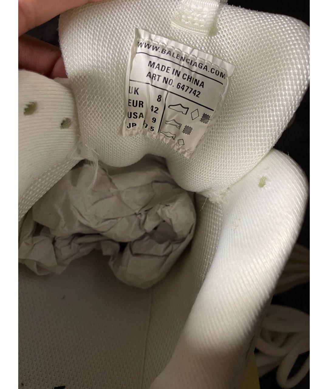 BALENCIAGA Белые низкие кроссовки / кеды из искусственной кожи, фото 4